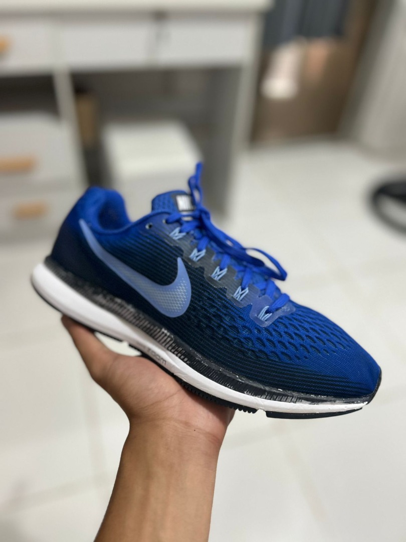 Nike Zoom Pegasus 34 Blue Running Shoes Men s Fashion Footwear Sneakers on Carousell