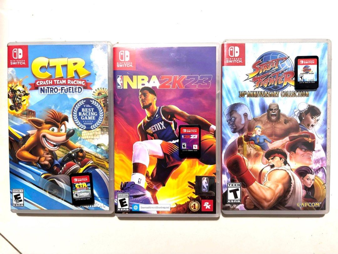 Nintendo Switch Games (Category: Nintendo) located in Quezon City. Submitted by risingsuuun (Listing ID 1329020546, Image 1). Description: FOR SALE: NBA2k23 - 1100 STREET FIGHTER 30TH ANNIVERSARY COLLECTION - 1000 CTR NITRO FUELED - 900 LOC: MALABON FOR MEETUPS: SM NORTH, TRINOMA, MONUMENTO FOR SHIPPING: LALAMOVE (shipping fee at buyer’s expense) MODE OF PAYMENT: BANK TRANSFER OR GCASH.