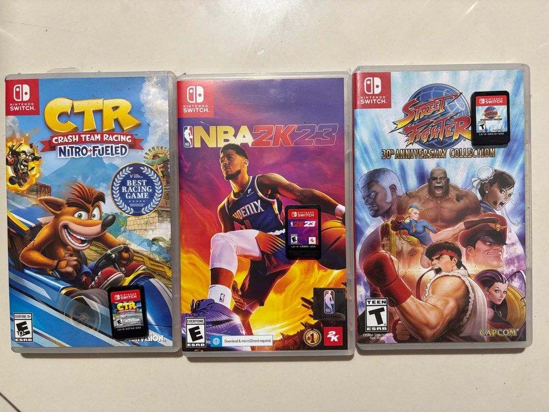 Nintendo Switch Games (Category: Nintendo) located in Quezon City. Submitted by risingsuuun (Listing ID 1329020546, Image 2). Description: FOR SALE: NBA2k23 - 1100 STREET FIGHTER 30TH ANNIVERSARY COLLECTION - 1000 CTR NITRO FUELED - 900 LOC: MALABON FOR MEETUPS: SM NORTH, TRINOMA, MONUMENTO FOR SHIPPING: LALAMOVE (shipping fee at buyer’s expense) MODE OF PAYMENT: BANK TRANSFER OR GCASH.