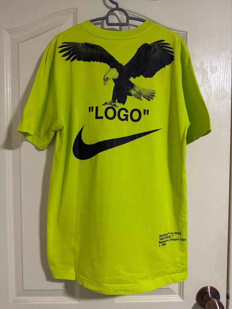 White and lime green nike shirt hotsell