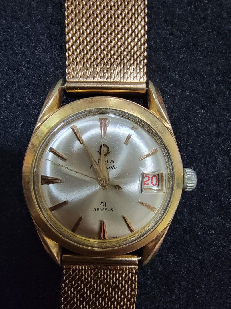 OLMA Caravelle 41 jewels 上鏈機械日曆手錶, 男裝, 手錶及配件