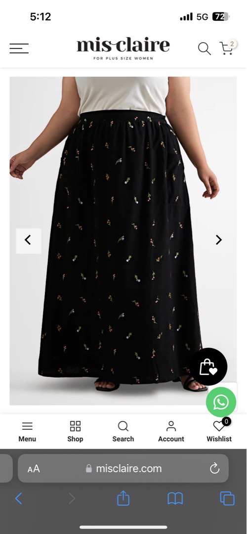 Plus size black embroidered skirt with pockets Women s Fashion Bottoms Skirts on Carousell