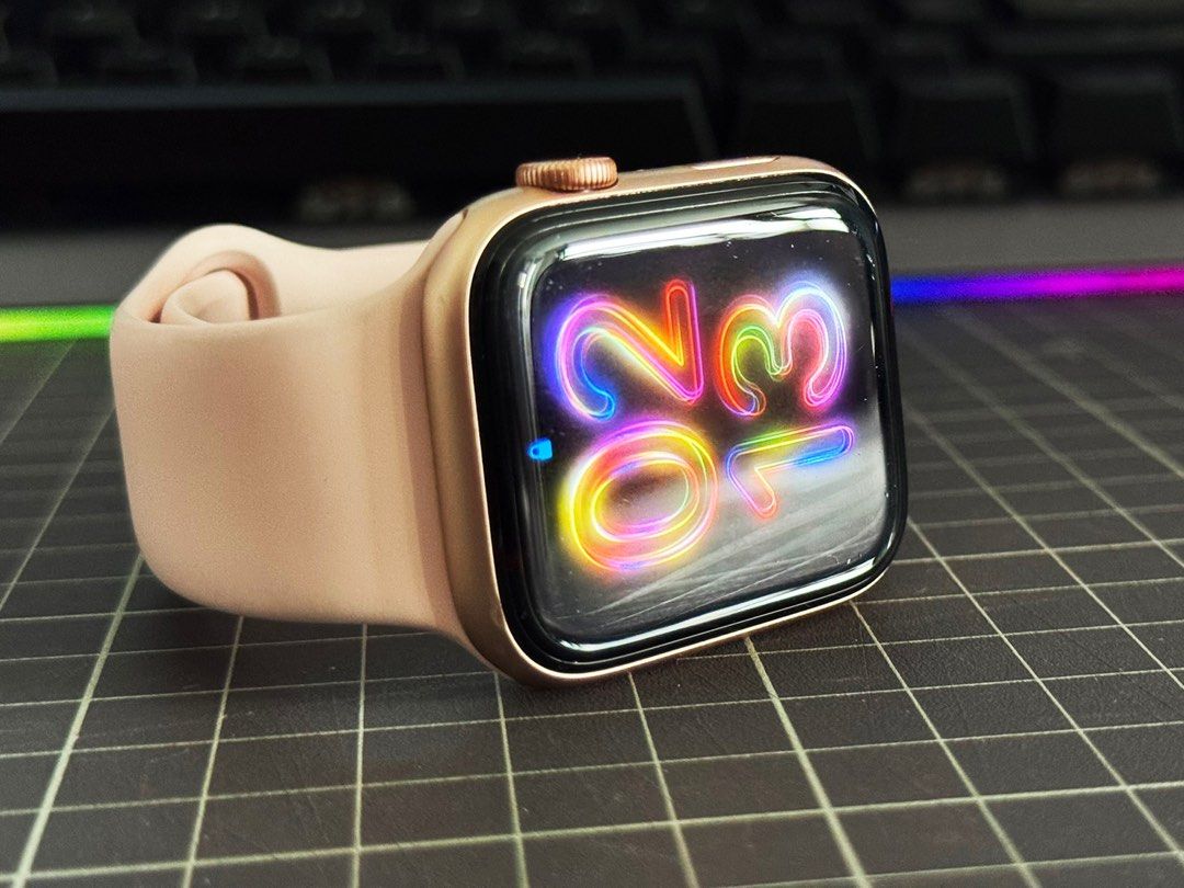 Pre owned Apple Watch Series 4 Gold Aluminum Case Pink Sand Sport Band 44mm GPS CELLULAR Mobile Phones Gadgets Wearables Smart Watches on Carousell
