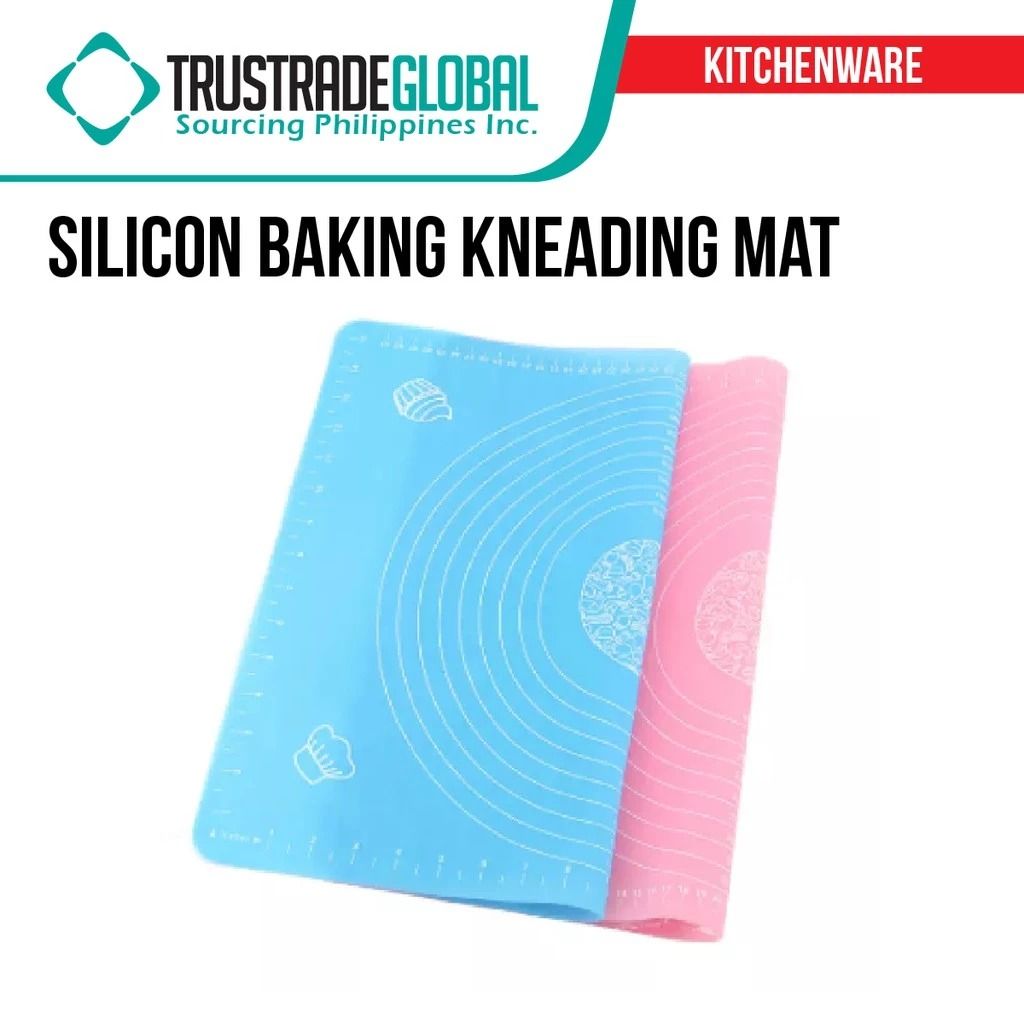 Silicon Baking Kneading Mat | Bakeware / Baking Essentials Non Stick Silicone Mat for Baking (Category: Bakeware) located in Manila. Submitted by trustradeglobal (Listing ID 1328968383, Image 1). Description: Product Description This silicon kneading mat is a must have for all baking enthusiast out there. It is made from silicone providing a non stick surface, convenient for you to roll dough, pastry and cut apart cakes. Incorporates handy size m