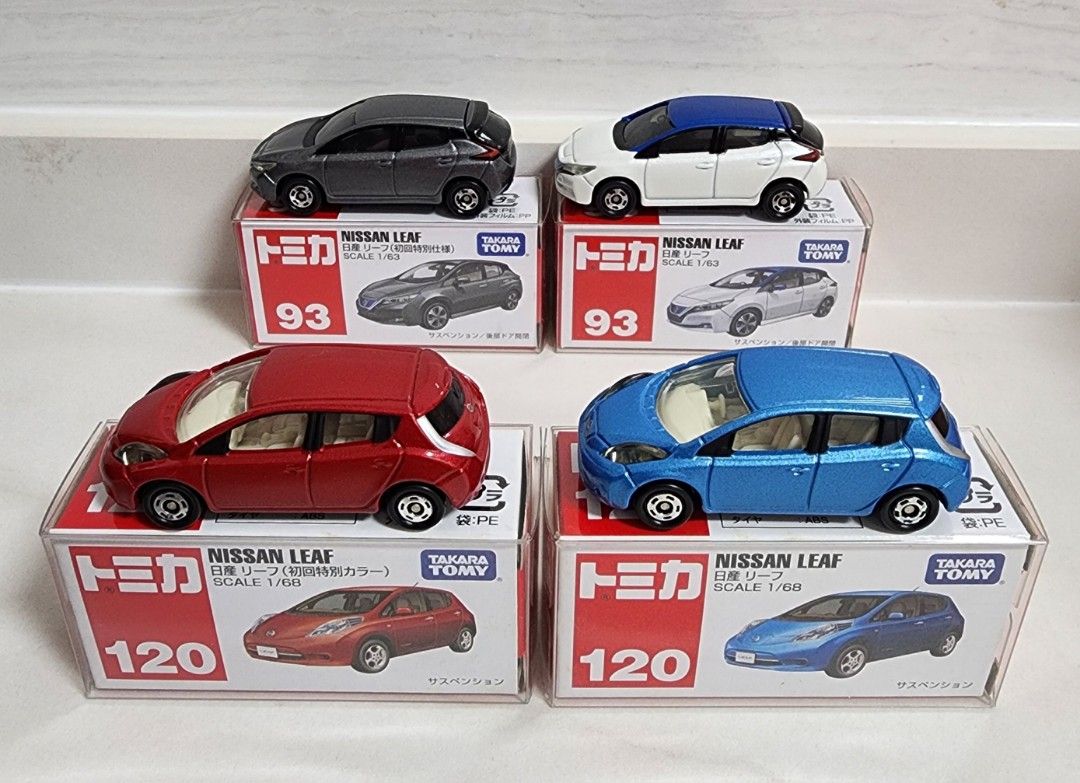 Tomica No. 93 & 120 Nissan Leaf 4 Pieces Set, Hobbies & Toys, Toys