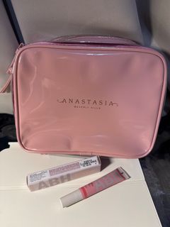 😍 💯 ORIGINAL! ANASTASIA MAKE UP ORGANIZER POUCH - PINK / CLEAR