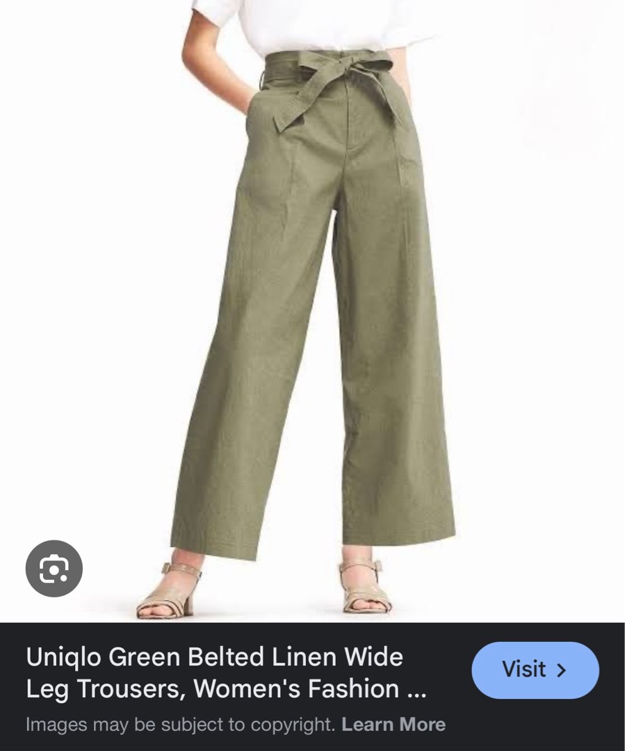 Uniqlo belted linen pants cheap