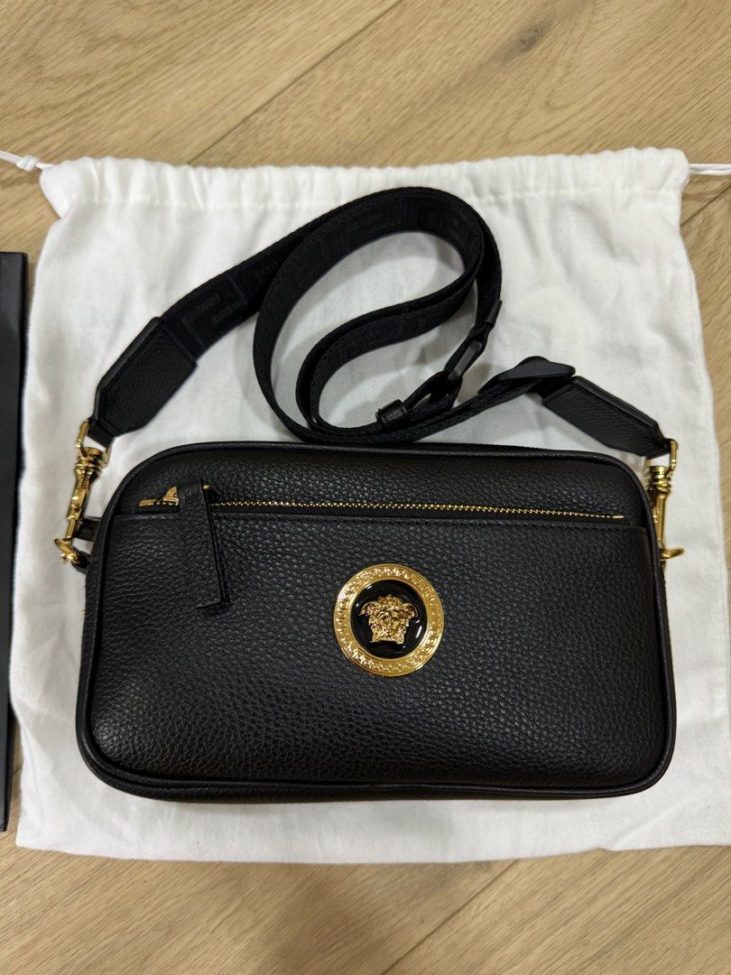 Brand New Versace Leather Sling Bag Weekend Bag in Black