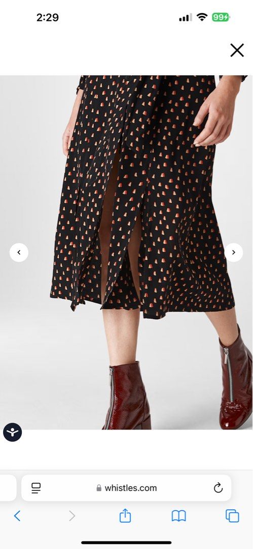 Whistles triangle print midi dress