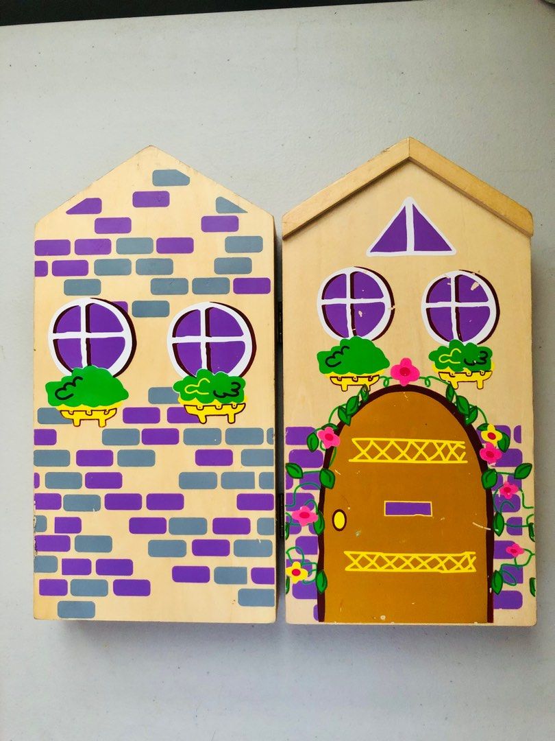 Wooden Bedroom Dollhouse (Category: Kids Toys) located in Imus. Submitted by dyelinn (Listing ID 1329068140, Image 3). Description: ✨PRELOVED 🇬🇧 Wooden Box Bedroom Dollhouse Flaws: Paint chips, small dents on the exterior; As is.