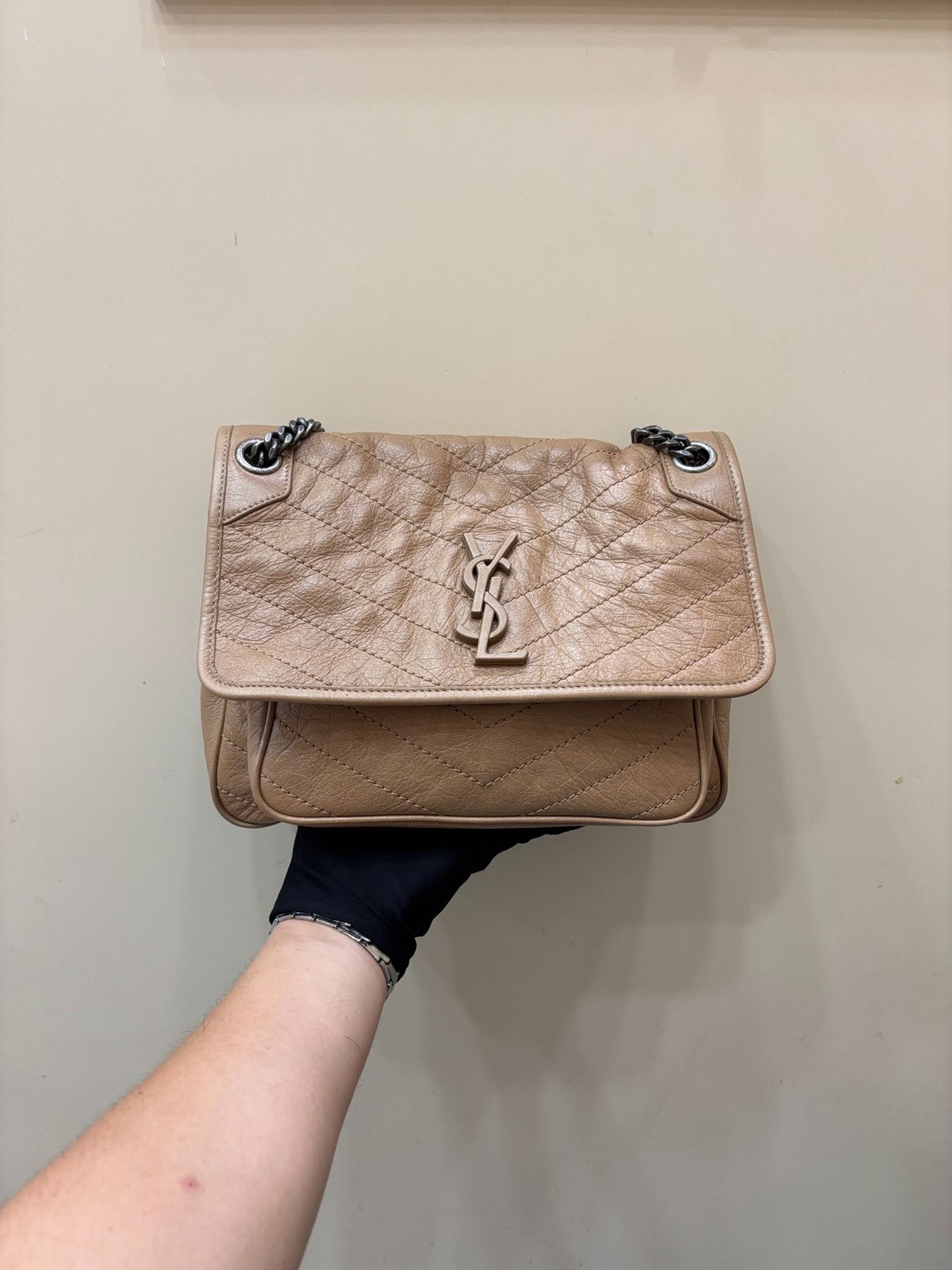 Ysl niki medium in vintage leather best sale