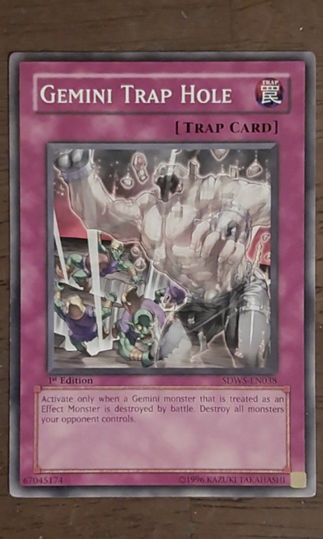 Yugioh Card - Gemini Trap Hole, Hobbies & Toys, Toys & Games on Carousell