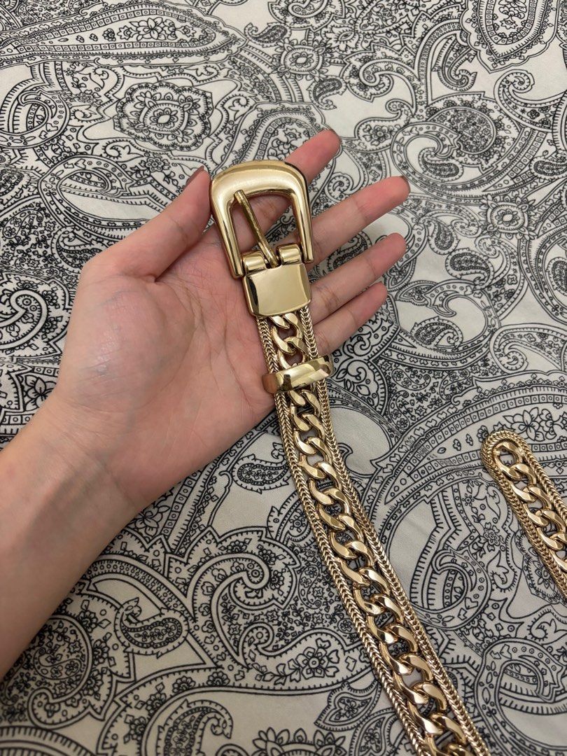 Zara Gold Belt - with tag! (Category: Belts) located in Taguig. Submitted by user51982 (Listing ID 1328970939, Image 2). Description: Brand new, with tag RFS: decluttering .