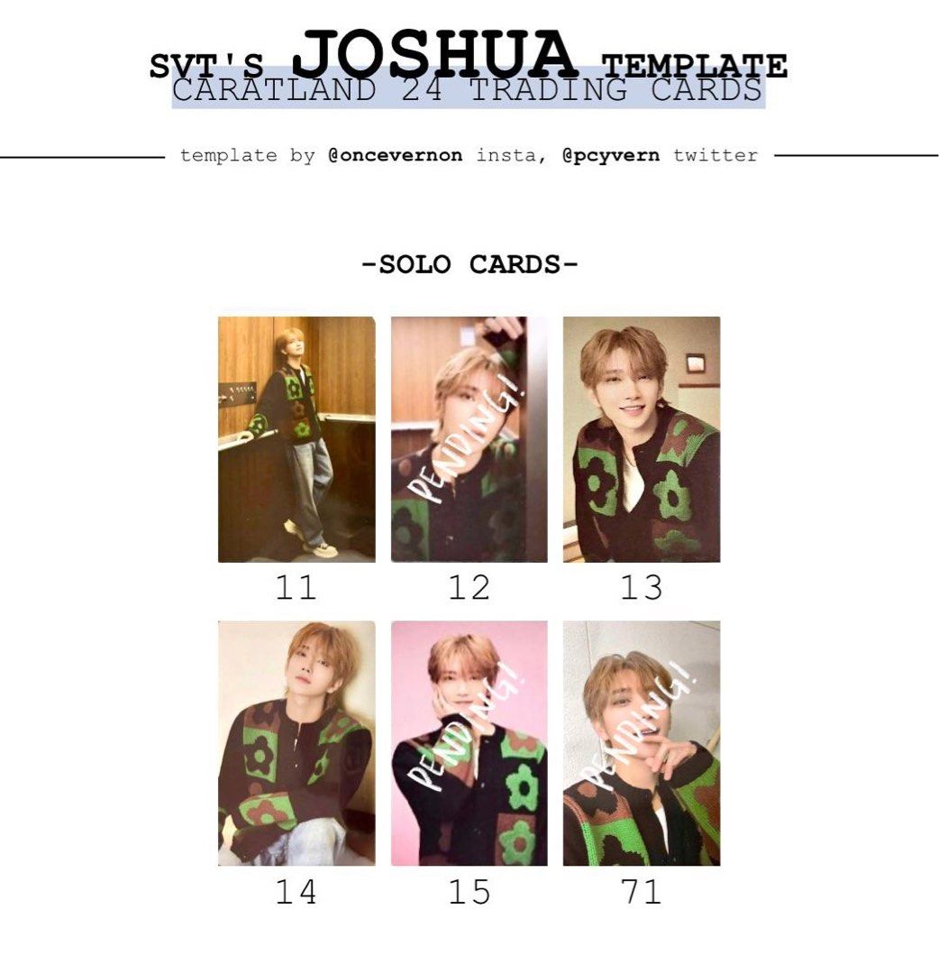 SEVENTEEN ジョシュア トレカ carat land チェキ SEVENTEEN ジョシュア