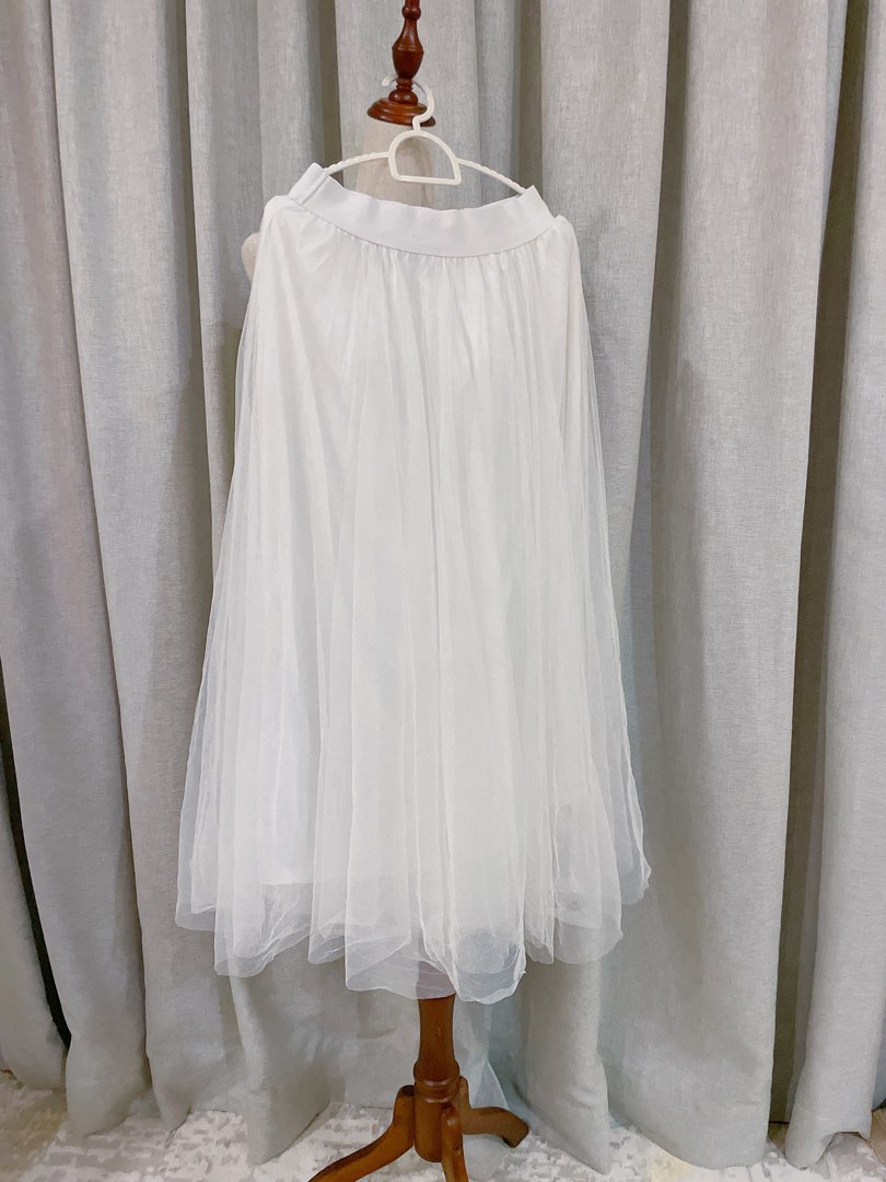 Ainahariz mesh tutu skirt White free size Beauty Personal Care Bath Body Body Care on Carousell