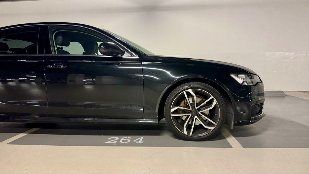 Audi A6 1.8 TFSI S-tronic (A) (Category: Used Cars) located in Singapore. Submitted by lovegenerations (Listing ID 1329227638, Image 3). Description: Features: 1.8L 4 Cylinder Inline 16V Turbocharged Engine, 7 Speed S-tronic Transmission, Producing 187BHP, Cruise Control, Multi Function Steering, Tyre Pressure Sensor, 6 airbags, Sports Paddle Shifter Accessories: Factory Fitted Audio System, Bluetooth/Navigation, Audi Sport Rims, Electric Memory 
