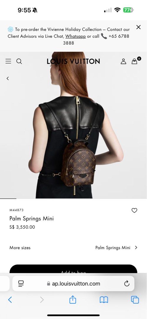Louis vuitton palm springs mini authentic outlet
