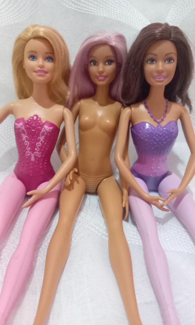 barbie dolls for sale (Category: Kids Toys) located in Iligan City. Submitted by mars.stufff (Listing ID 1329196412, Image 1). Description: hello! selling my preloved dolls. all three na po. please note the details below and message me if you have questions ^^ RFS: need funds for my dog's medication Barbie Fairytale Ballerina, PINK ✨ small cut hair at the front ✨ No crack neck, tight joints Barbie Fairytale Ballerina, PURPLE ✨ her hands have bite