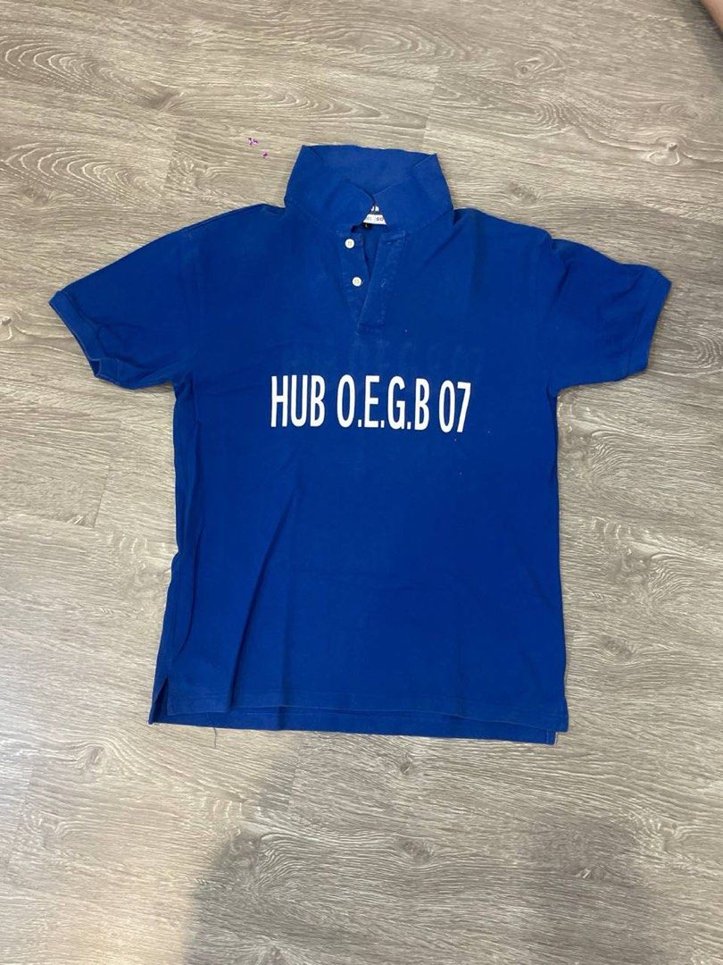 Blue short sleeve collar shirt Size L, Men's Fashion, Tops & Sets