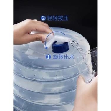 Camping Collapsible Water Container (Category: Water Bottles & Tumblers) located in Quezon City. Submitted by trustrade86136 (Listing ID 1329159828, Image 2). Description: Non-toxic food grade with no BPA, PVC or DEHP. Clear, soft, flexible, odorless, tasteless. Portable, lightweight & compact water carrier. Easily folds flat, taking up little space. Leak-proof sturdy design can withstand heavy pressure & falls. Suitable for camping, hiking, back
