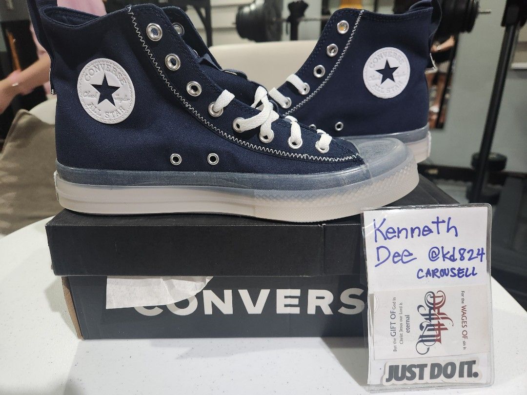Converse Chuck Taylor All Star CX Explore High Top Sneakers Navy Blue White Grey Retro Shoes Size 9.5 Brand New w Box Papers Inserts Bag Men s Fashion Footwear Sneakers on Carousell
