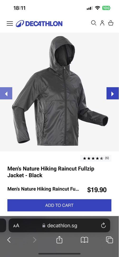 Decathlon Waterproof Rain Full Zip Jacket Men s Fashion Tops Sets Hoodies on Carousell