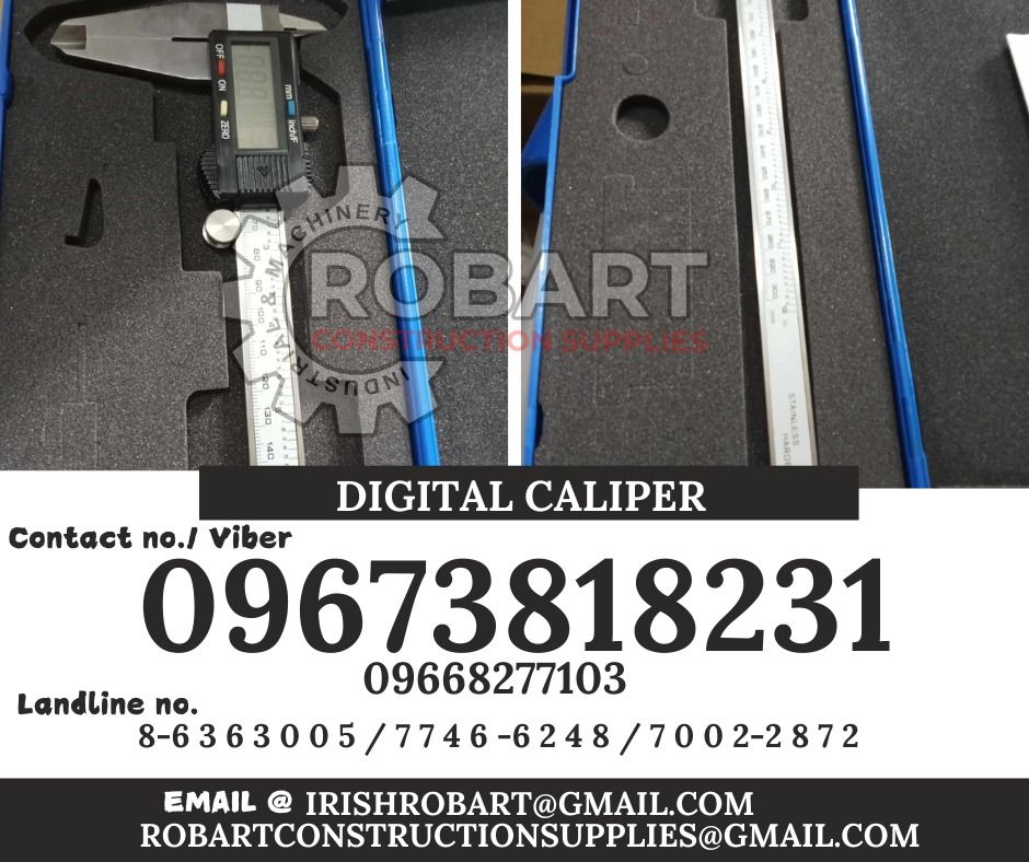 Digital Caliper (Category: Construction Tools & Equipment) located in Manila. Submitted by irishrobart_22 (Listing ID 1329174394, Image 1). Description: Digital Caliper 12" SEND US MESSAGE FOR INQUIRIES ‼️‼️ LOOK FOR IRISH ROBART VBR : 0 9 6 7 3 8 1 8 2 3 1/ 0 9 6 7 3 8 1 8 2 3 4 LANDLINE 8-6 3 6 3 0 0 5 / 7 7 4 6 -6 2 4 / 7 0 0 2-2 8 7 2 GMAIL: I R I S H R O B A R T @ G M A I L . C O M Office Address: 1405 Yuseco St. Sta Cruz Manila 𝑹𝑶𝑩𝑨𝑹𝑻
