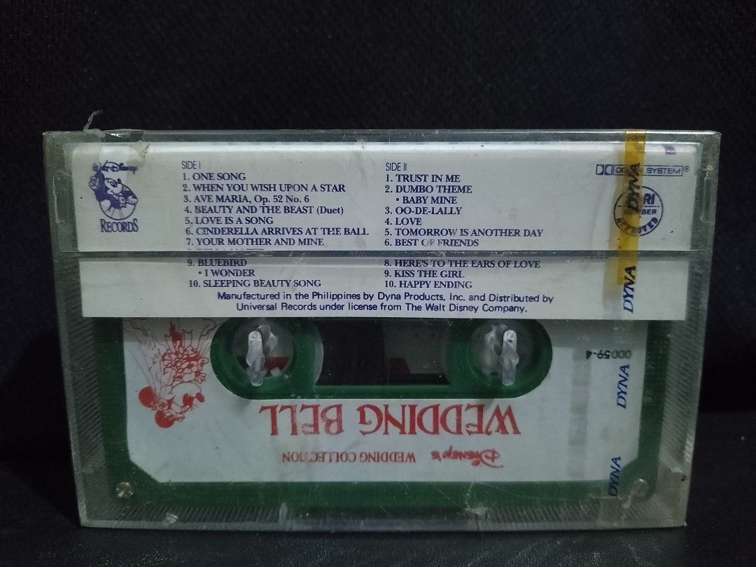 Disney Wedding collection Casette Sealed (Category: CDs & DVDs) located in Davao. Submitted by jeffsantos (Listing ID 1329276130, Image 2). Description: sealed.