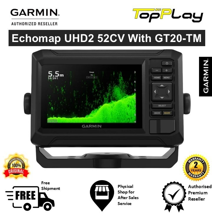 Garmin Echomap UHD2 52CV - CHARTPLOTTER Marine GPS - C/W GT-20-TM SONAR ...