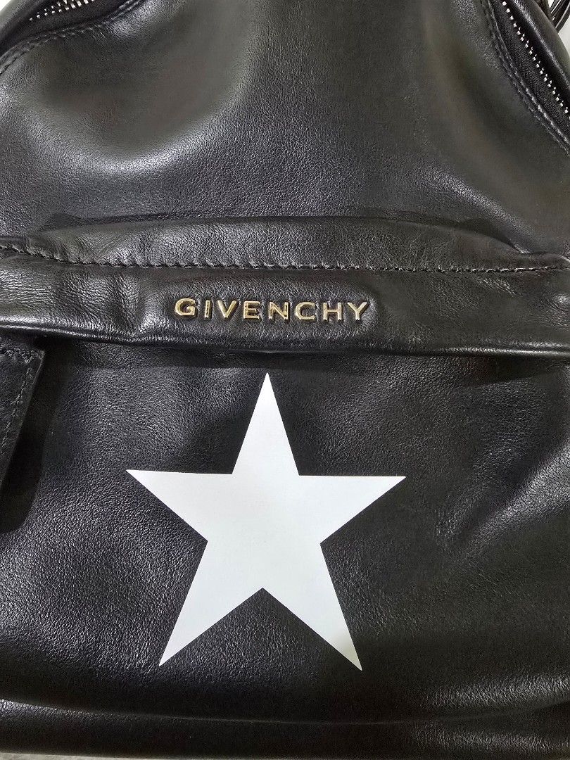 Givenchy Star Mini Backpack (Category: Backpacks) located in Cebu City. Submitted by alma.ido (Listing ID 1329272939, Image 3). Description: 💯 Authentic and Original Givenchy Star Mini Backpack Black Soft Calf Leather With Removable, Adjustable, Multi-Way Leather Straps Silver Hardware Size: 25cm x 17cm x 8cm Lining: Cloth Canvas With Dustbag Bought in HK.
