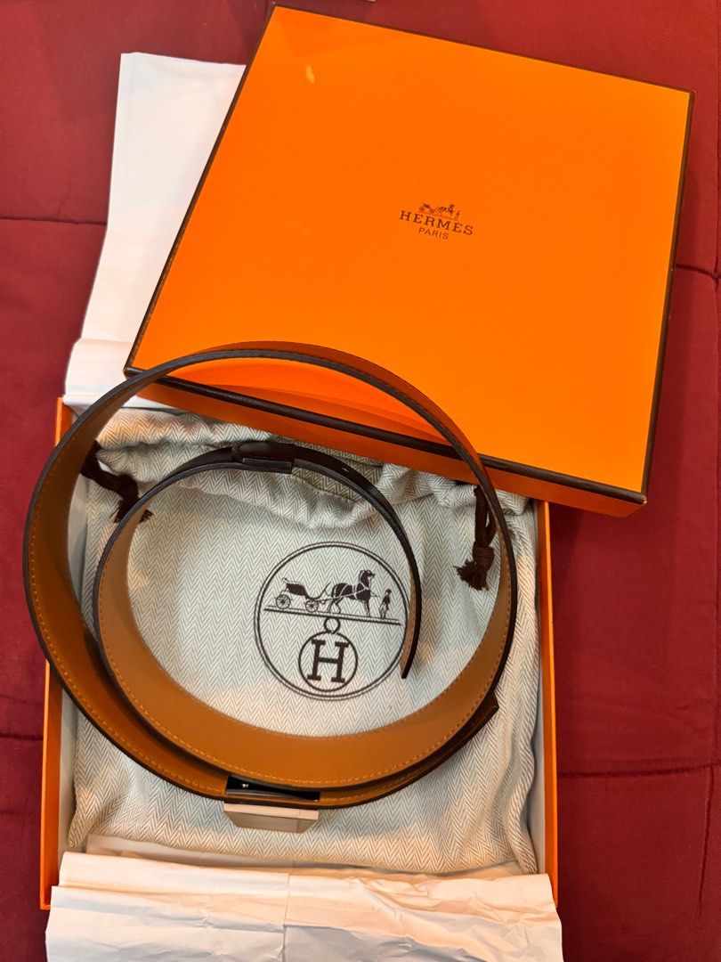 Authentic Hermes Belt (Category: Luxury Accessories) located in San Juan City. Submitted by jeni4 (Listing ID 1329285235, Image 2). Description: SUPER LAST PRICE 💯 % Authentic 80cm Black leather (brown/tan inside) Not reversible Limited edition with box and pouch.