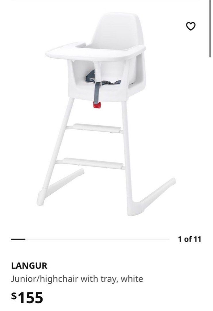 Ikea langur baby to junior high chair with steps in white, Babies