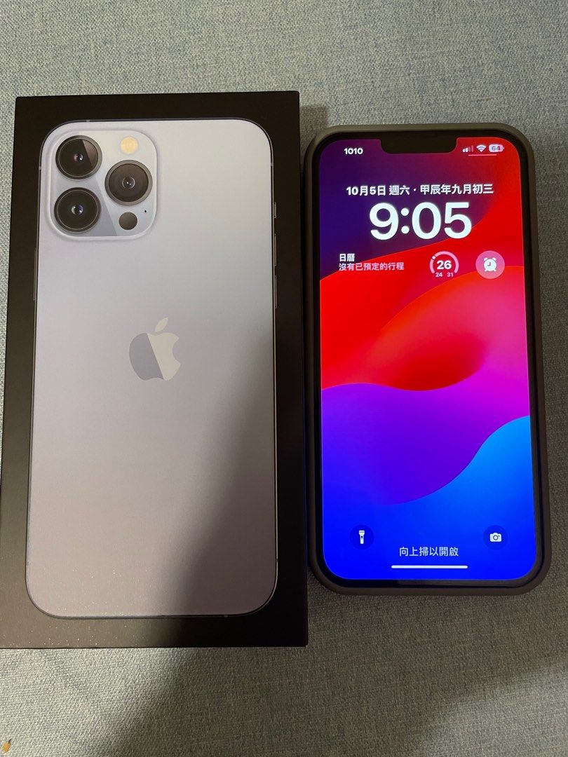 iPhone 13 Pro Max 256GB 港版天峰藍98新不減價, 手提電話, 手機