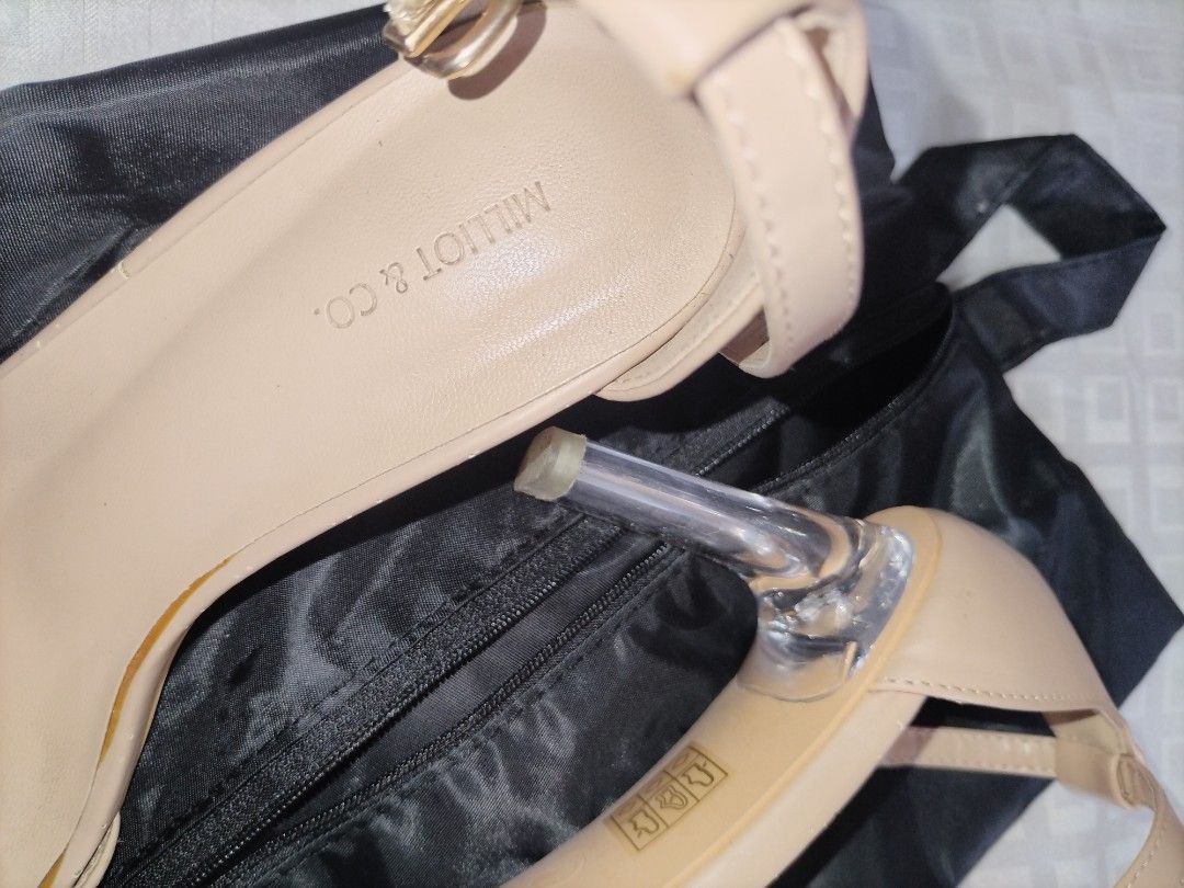 Milliot & Co 3 inch heels (Category: Heels) located in Ilog. Submitted by ownpreloved.declutter (Listing ID 1329150603, Image 2). Description: 3 inch glass heels With strap Little scratch in front Square toe style Size 37 UK (23.5cm to 24 cm).