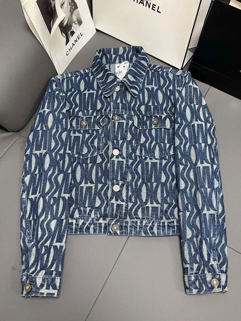 Dior MISS DIOR Denim JACKET ディオールVIP割引【関税込】 MISS Dior Denim jacket with striped letters all over the