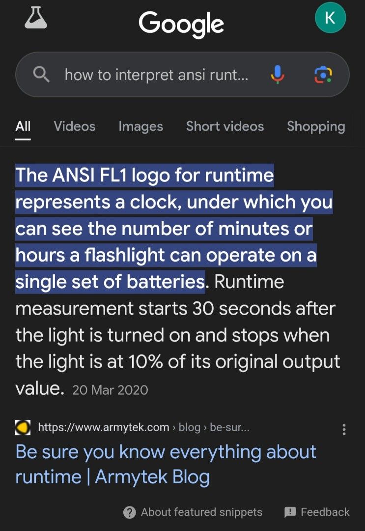 Nitecore knowledge sharing EDC29 Runtime 2 hours at 1200 Lumen...What
