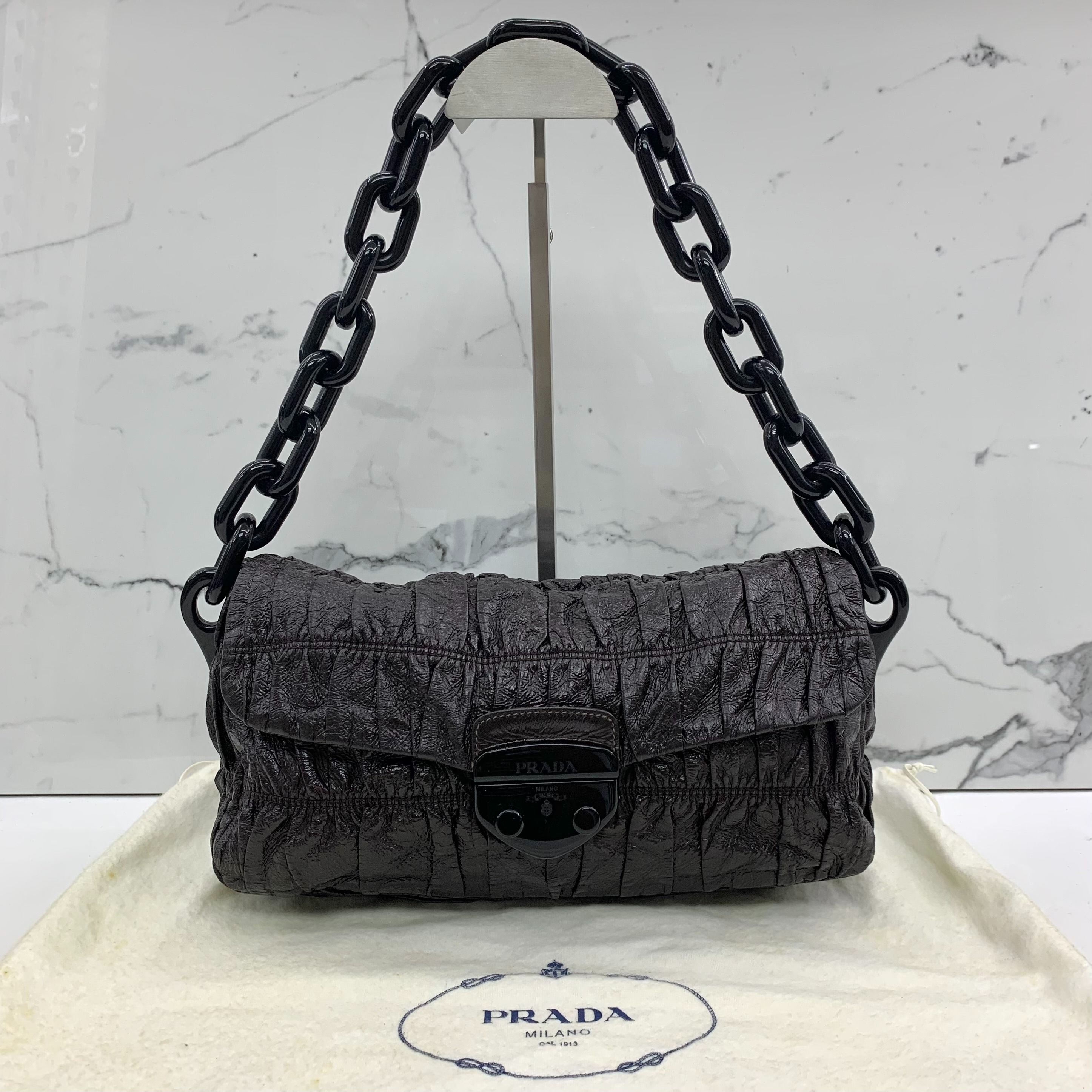 Prada plastic chain bag discount