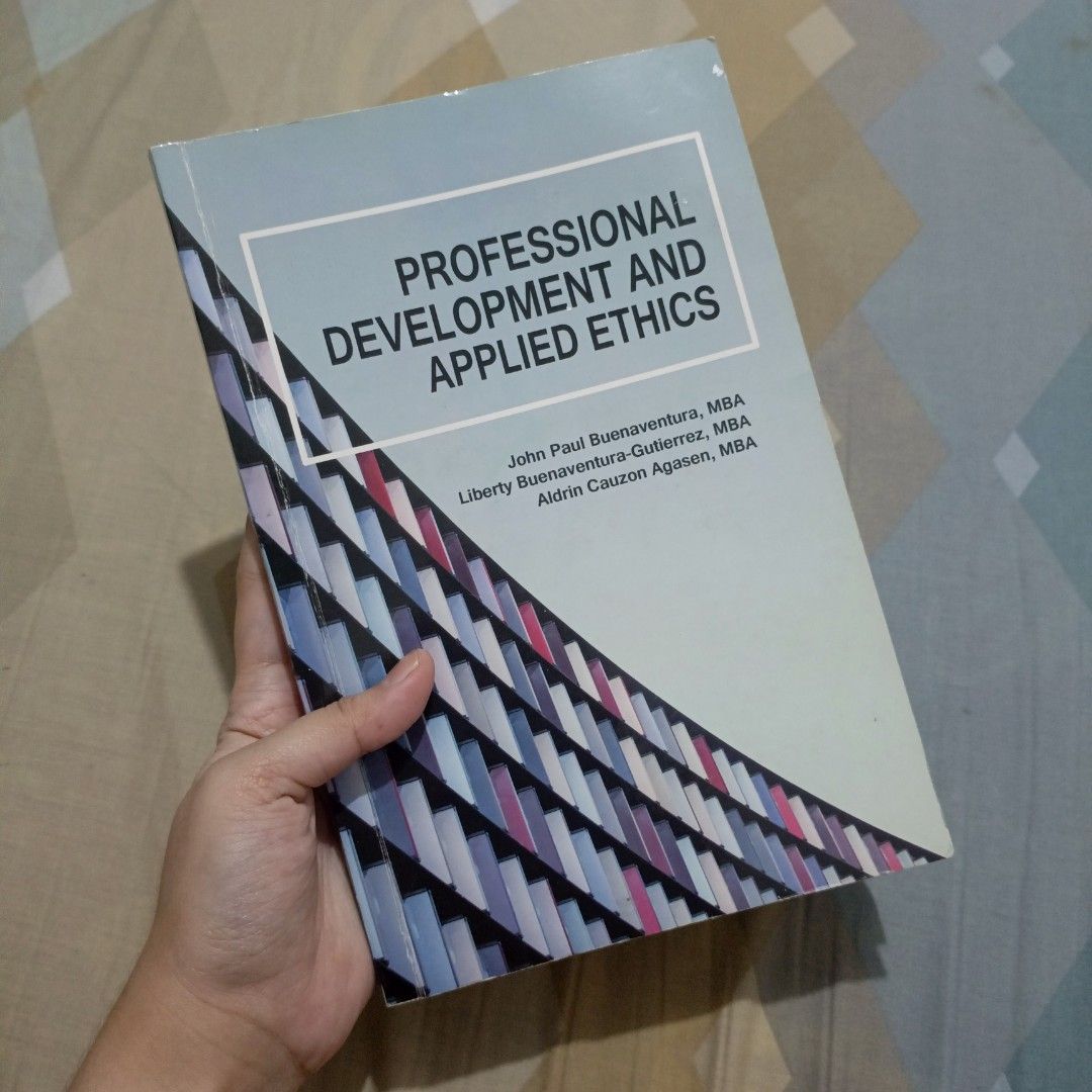 Professional Development and Applied Ethics (Mindshapers Co., Inc.) (Category: Textbooks) located in Makati City. Submitted by dawn_e (Listing ID 1329230439, Image 1). Description: - complete pages - didn't use ballpen or highlighter to take notes sa mga pages, i only use pencil - in good condition pa 'yong loob mop: gcash mod: grab, lalamove and j&t.