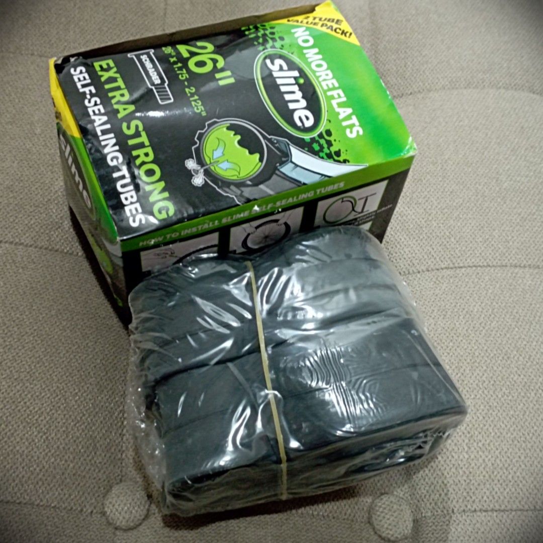 2 x tubes Slime No More Flats inner tube 26 MTB 559 self sealing extra strong 26x1.75 26x2.125 NOT KENDA MAXXIS SCHWALBE CONTINENTAL BUDGET TUBE CHEAP Sports Equipment Bicycles Parts Parts