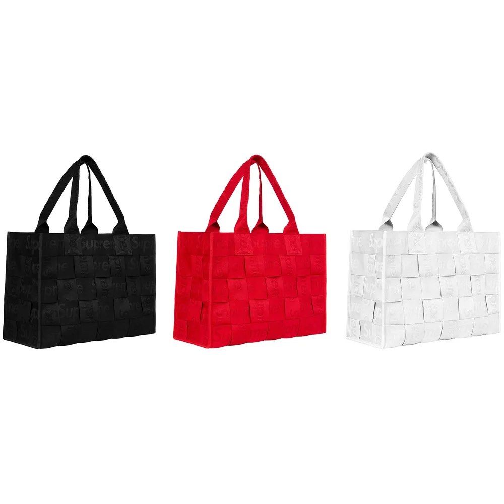 Supreme Woven Large Tote Bag Black SS23, Men's Fashion, Bags