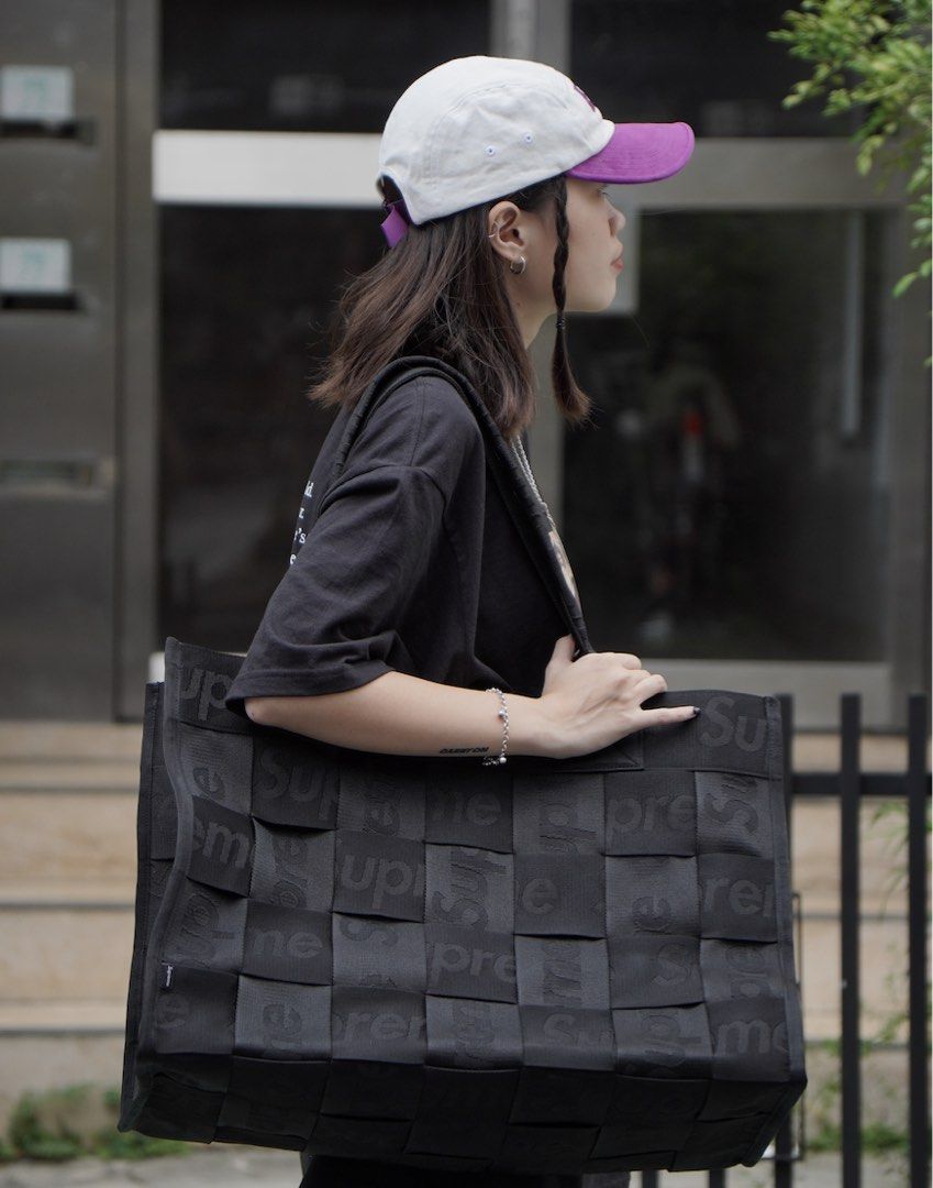 Supreme Woven Large Tote Bag Black SS23, Men's Fashion, Bags Supreme Woven Large Tote Bag Black SS23, Men's Fashion, Bags