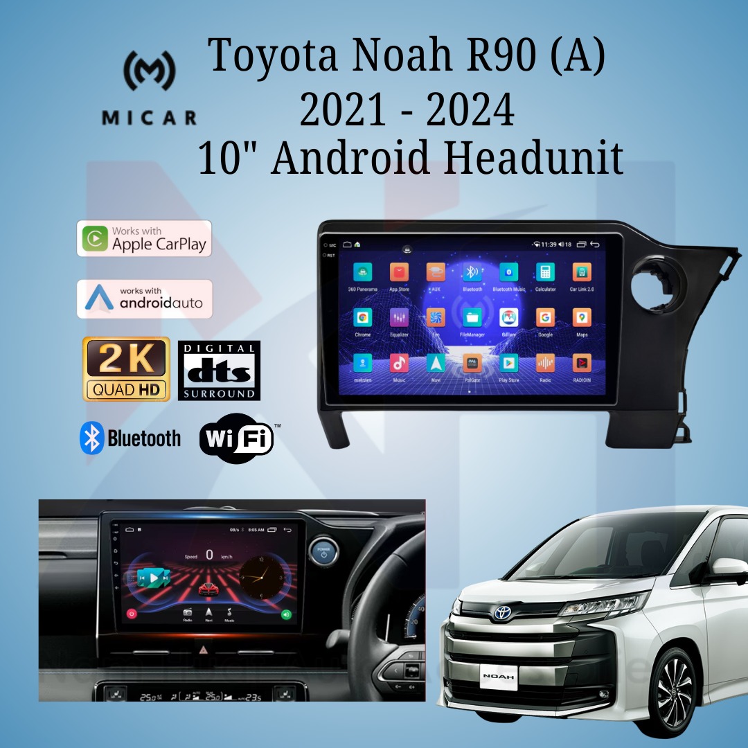 Toyota Noah R90 10inch android head unit android 13 2K screen, Car ...