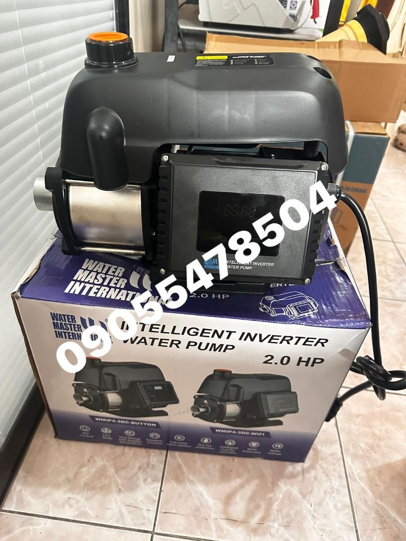 Water master inverter booster pump (Category: Home Improvement Tools & Accessories) located in Quezon City. Submitted by reo_ma (Listing ID 1329183956, Image 2). Description: Water Master Inverter Water Booster Pump 1HP & 2HP .