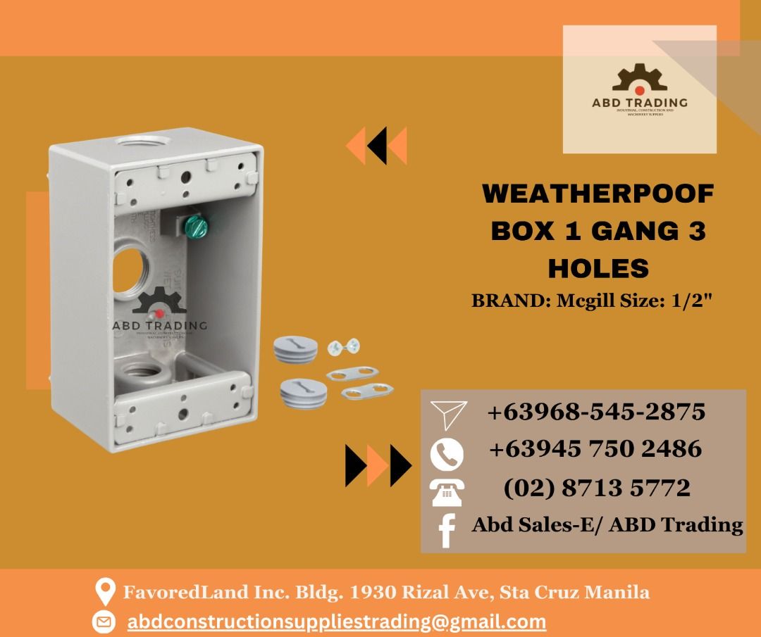WEATHERPROOF BOX 1 GANG 3 HOLES, Commercial & Industrial, Construction ...