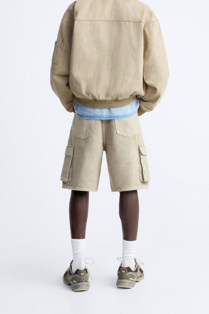 Zara Denim Cargo Shorts, Men's Fashion, Bottoms, Shorts on Carousell
