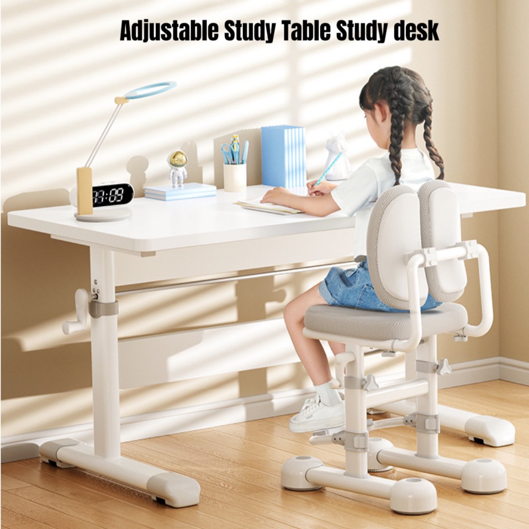 120cm Adjustable Height Study Table Study Desk Computer Desk, Furniture ...