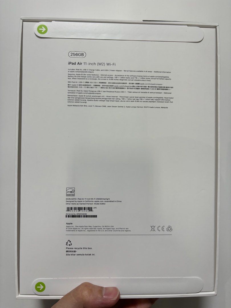 全新 11” iPad Air 2024 (6th generation) 256GB Starlight, 手提電話, 平板電腦, 平板電腦