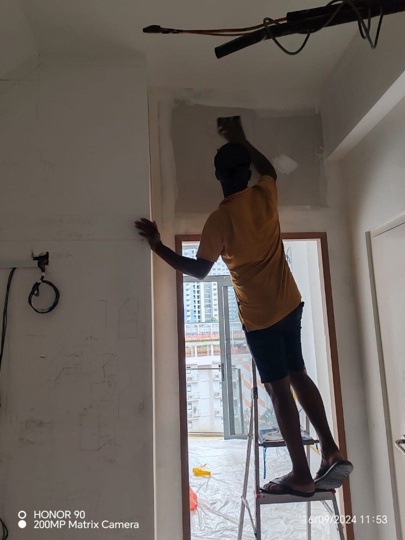 Aircon pipe box up /Ventilation box up /Arch wall making/Toilet pipe