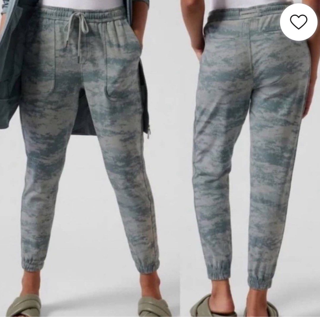 Athleta Farallon Organic Cotton Athleisure Jogger Pants in Fog Camo Women s Fashion Activewear on Carousell