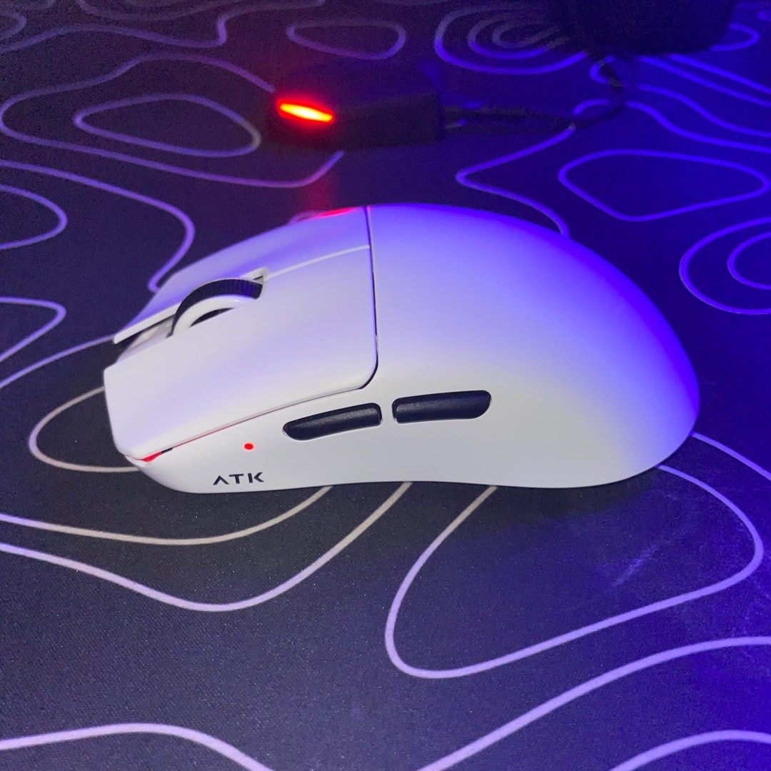 ATK F1 Pro (fs or ft) (Category: Mouse & Mousepads) located in Malabon City. Submitted by zyzyzy_sleepy (Listing ID 1329411175, Image 3). Description: ATK F1 Pro Specs: Sensor: PAW 3950 Weight: 45g Max polling rate: 8k Switch: omron optical switches Changed original skates, glide wasn’t something I preferred Rfs: not sure my pc is good enough for the 8k polling rate, feel like I don’t get the most out of the mouse FT: Sycrox V8 or offer up any mo